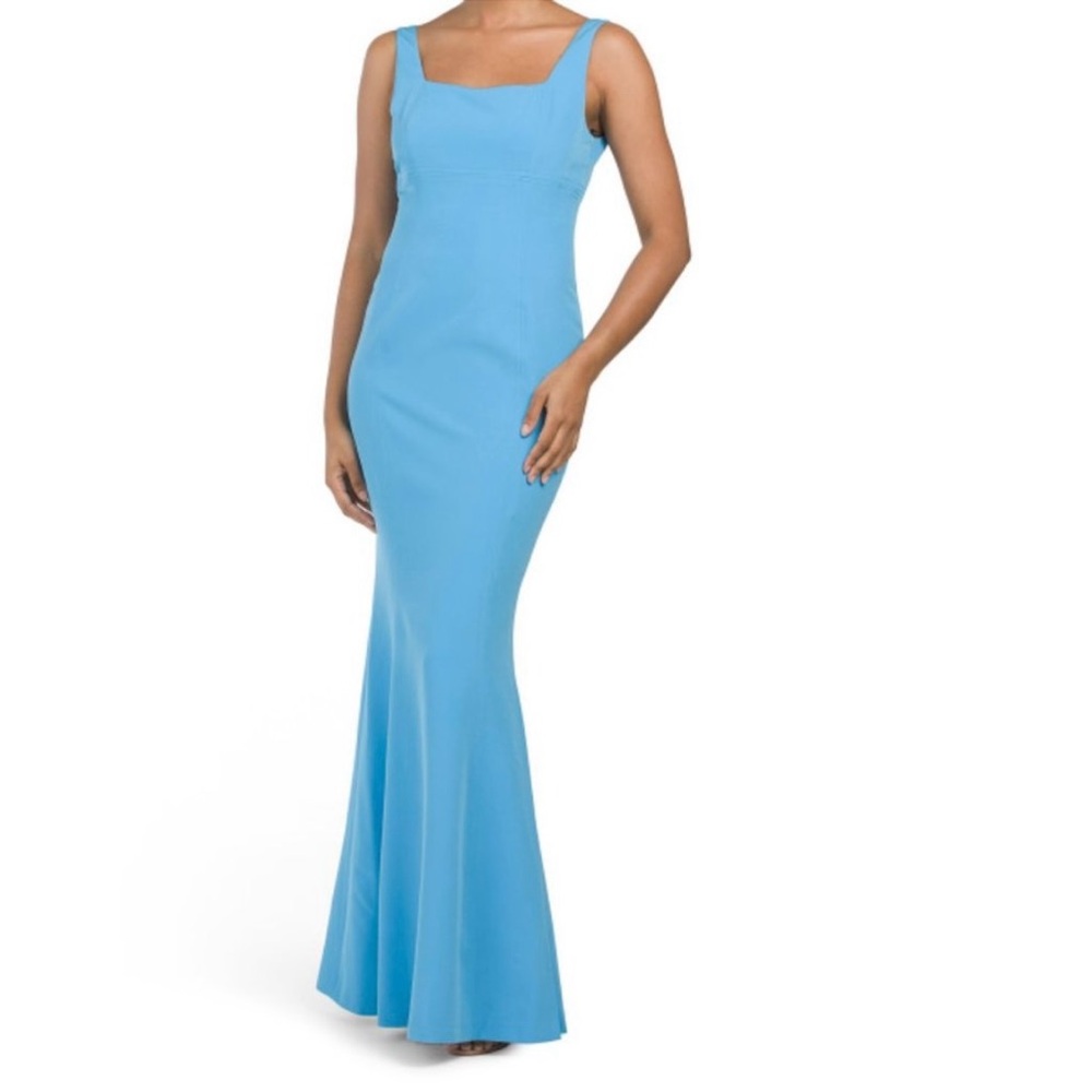 Laundry Ocean Blue Sleeveless Square Neck Mermaid Gown Size 2 NWT